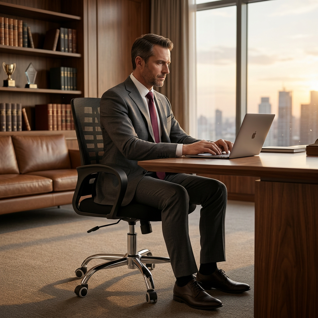La chaise OfficeLux offre confort et luxe dans les moindres détails.
