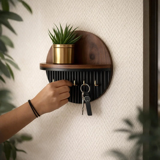 Organiseur de clés mural de luxe en bois