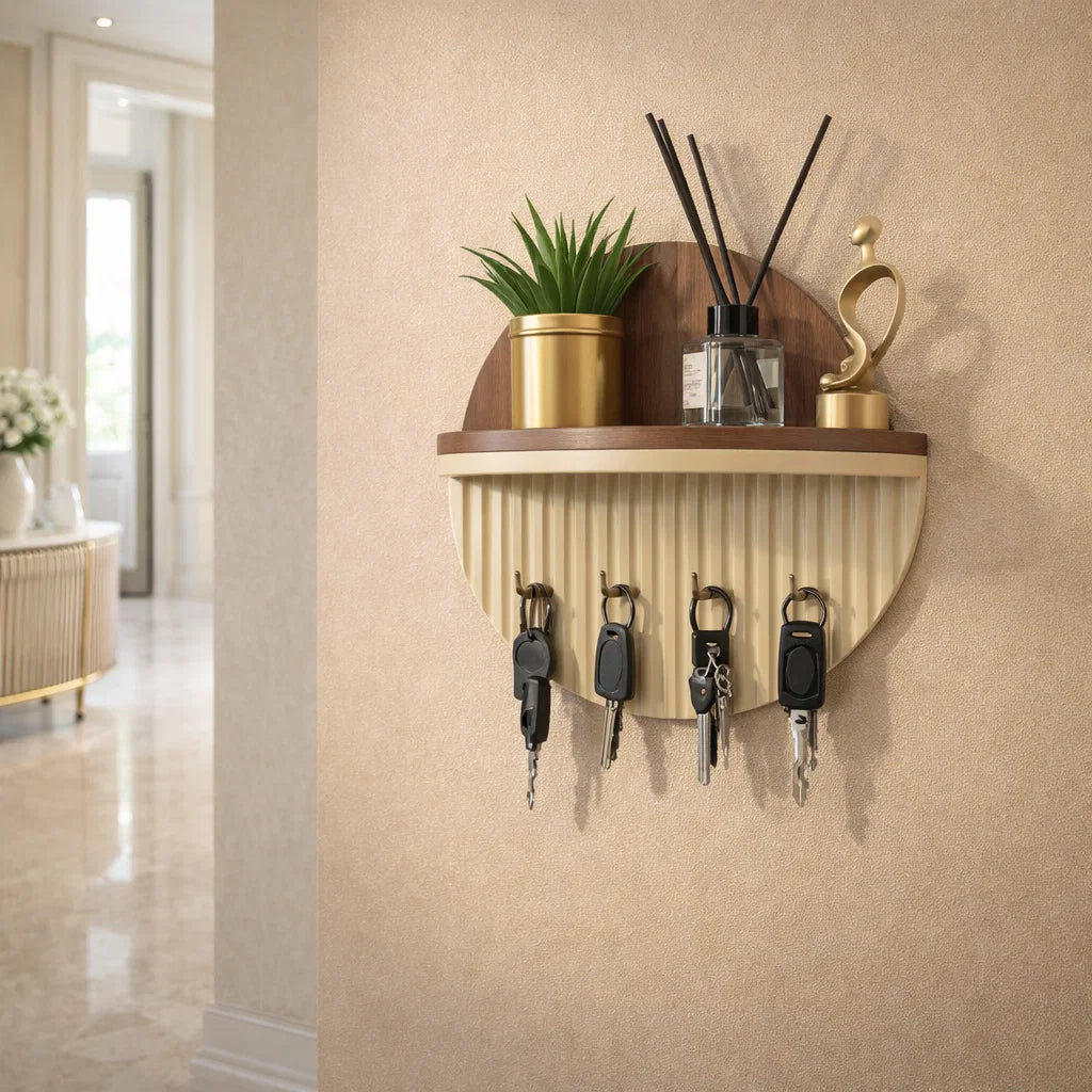 Organiseur de clés mural de luxe en bois