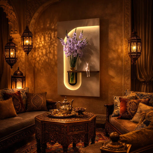 Panneau mural décoratif de luxe avec éclairage LED