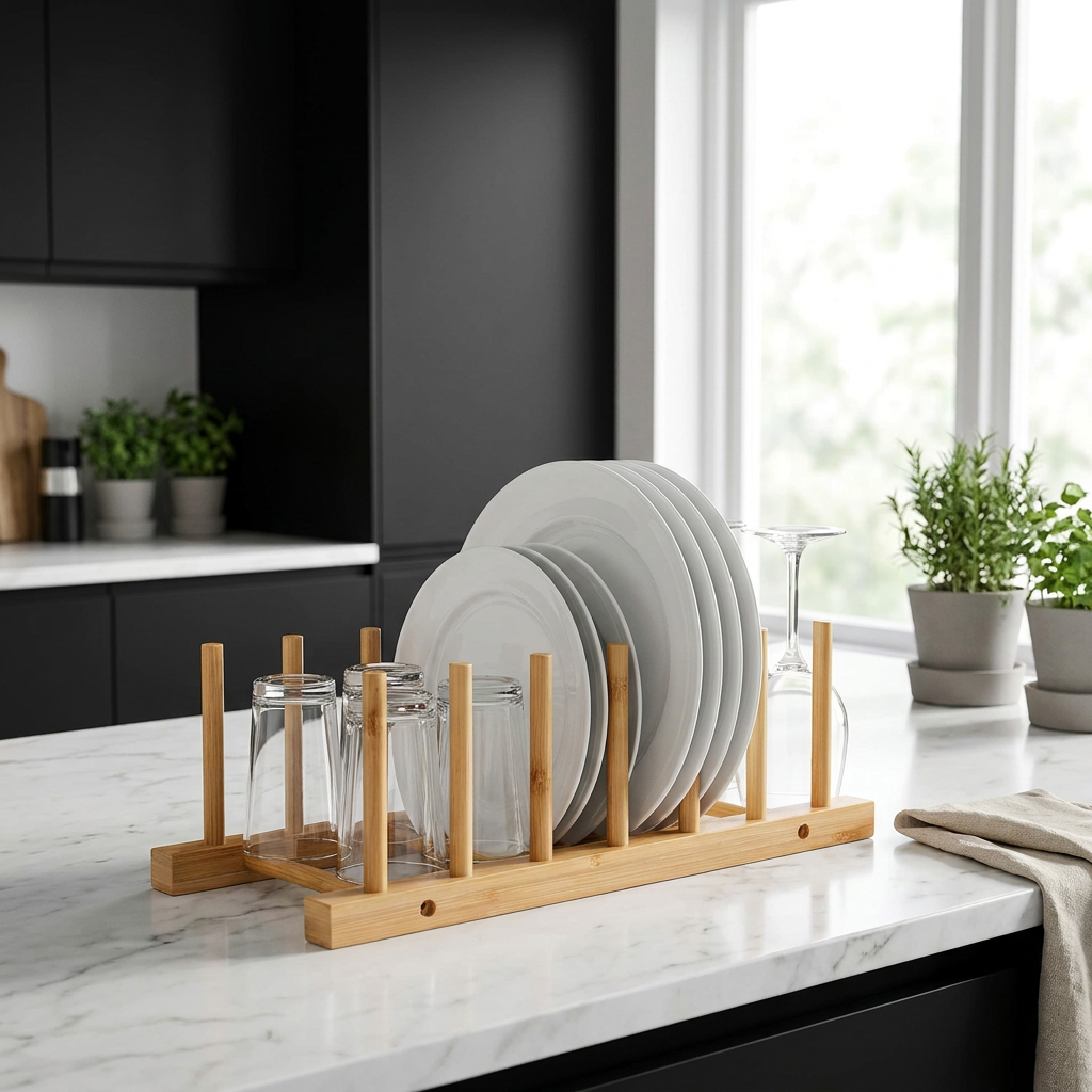 Organisation parfaite grâce au kit de rangement intelligent en bois (4 pièces)