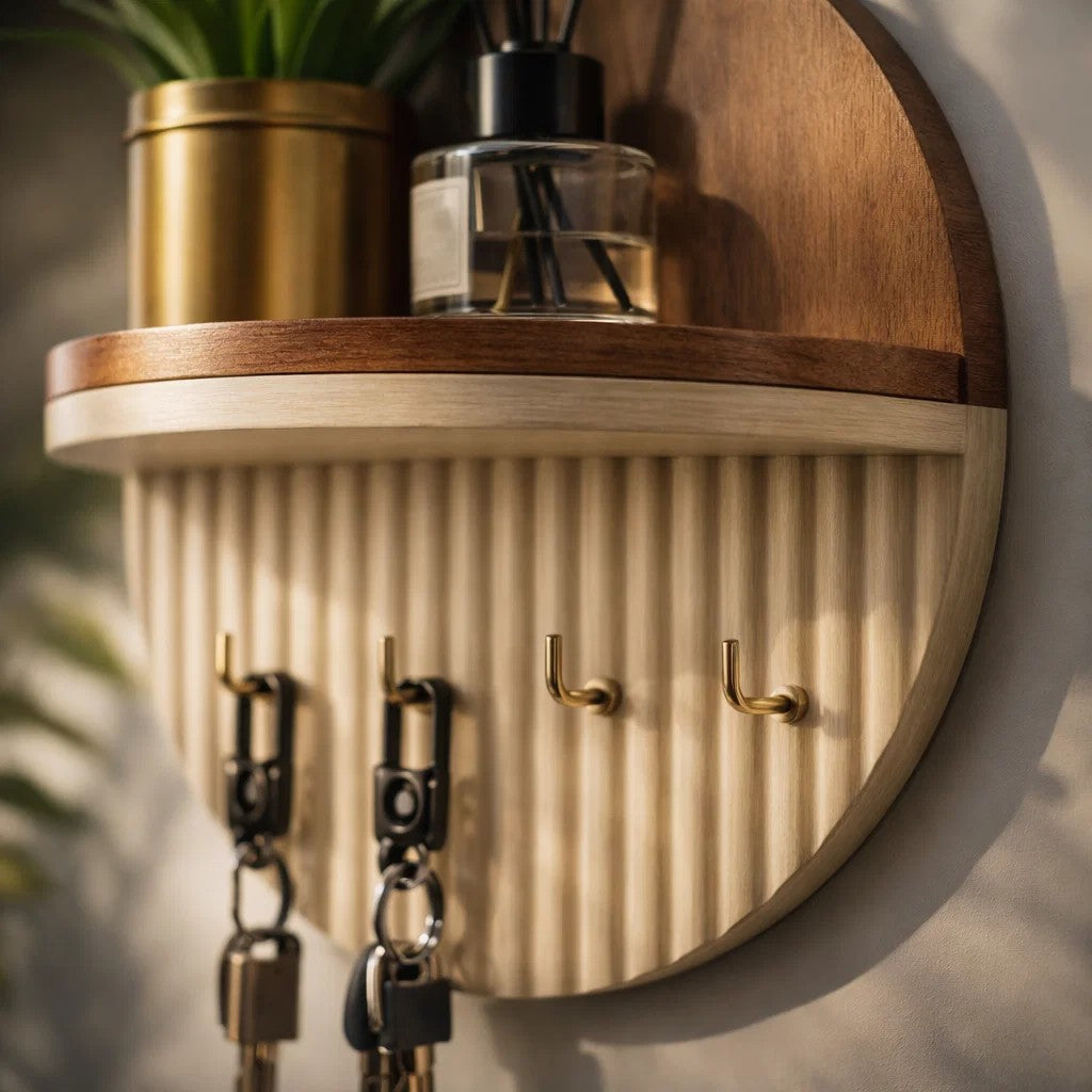 Organiseur de clés mural de luxe en bois