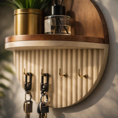 Organiseur de clés mural de luxe en bois