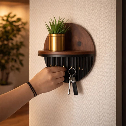 Organiseur de clés mural de luxe en bois