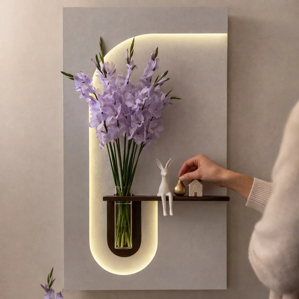 Panneau mural décoratif de luxe avec éclairage LED