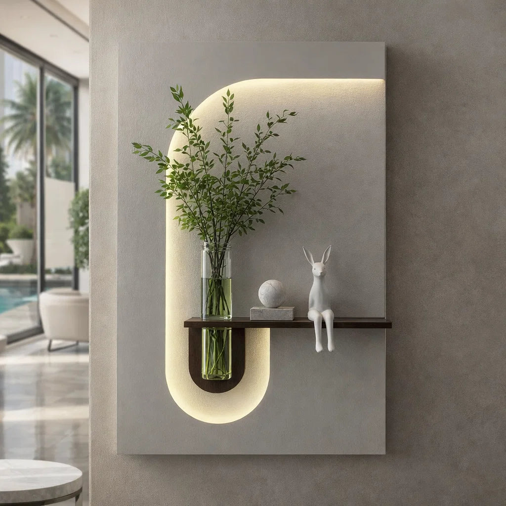 Panneau mural décoratif de luxe avec éclairage LED