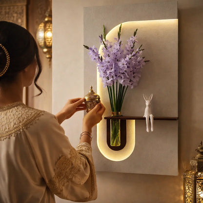 Panneau mural décoratif de luxe avec éclairage LED