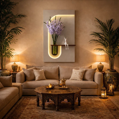 Panneau mural décoratif de luxe avec éclairage LED