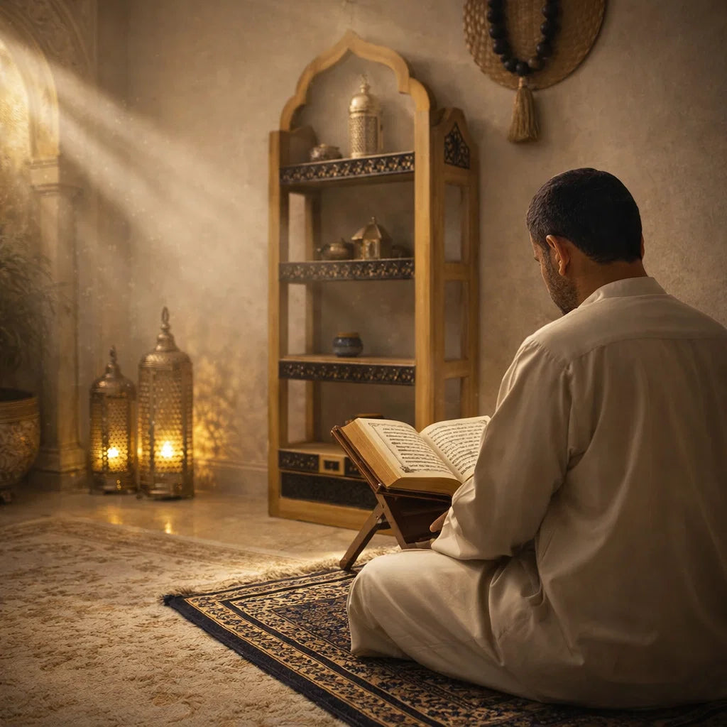 Étagère spirituelle en bois