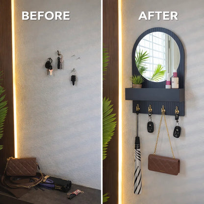 Organiseur de clés avec miroir, organisation élégante