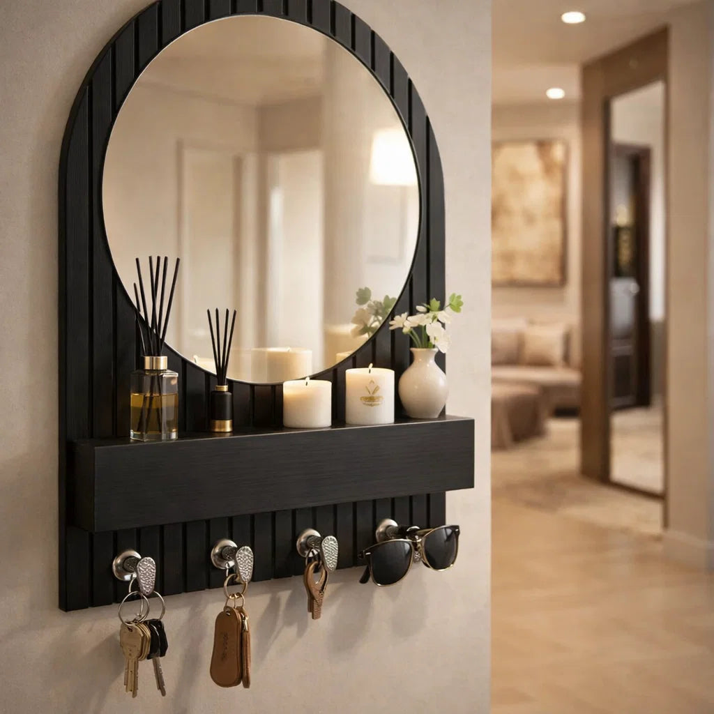 Organiseur de clés avec miroir, organisation élégante