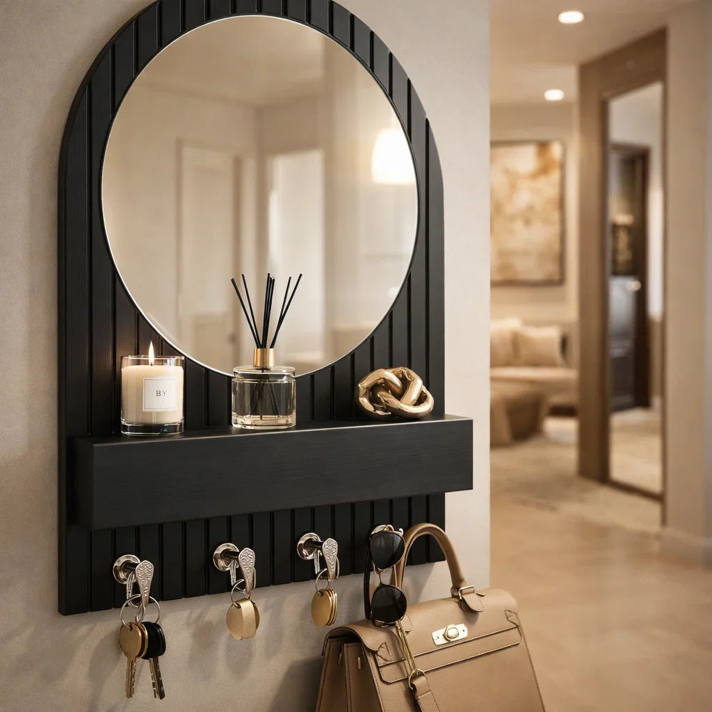 Organiseur de clés avec miroir, organisation élégante