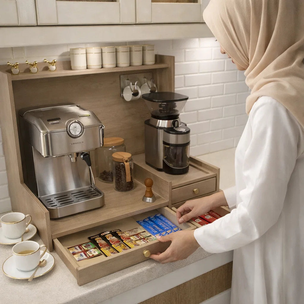 régulateur de machine à café en bois