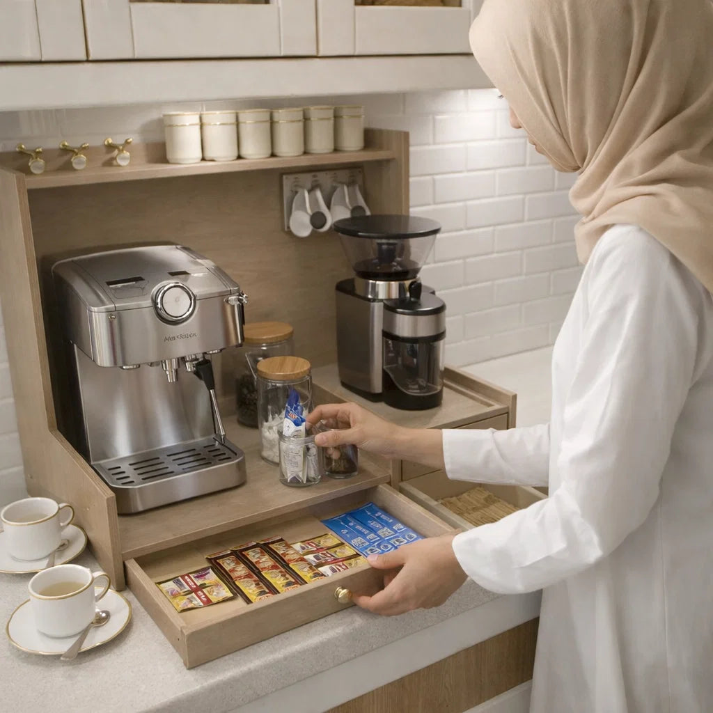 régulateur de machine à café en bois