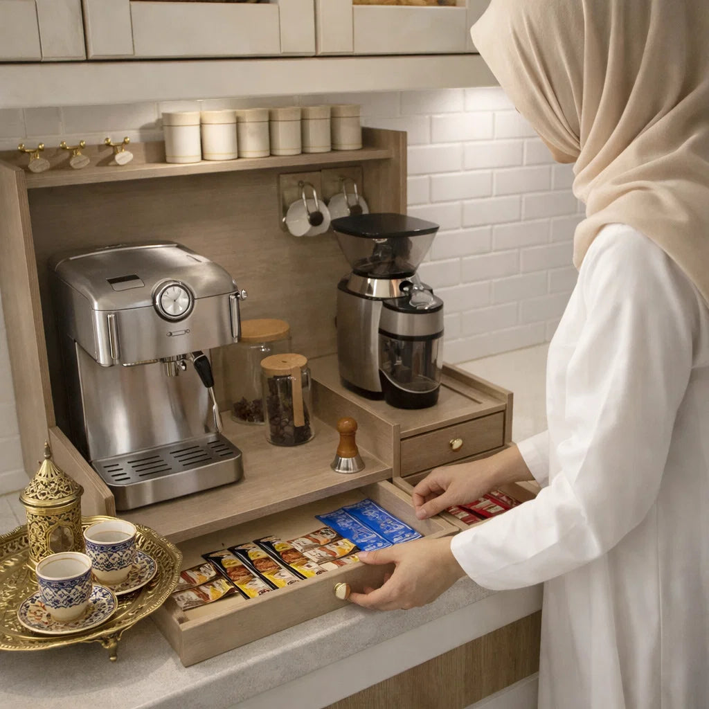 régulateur de machine à café en bois