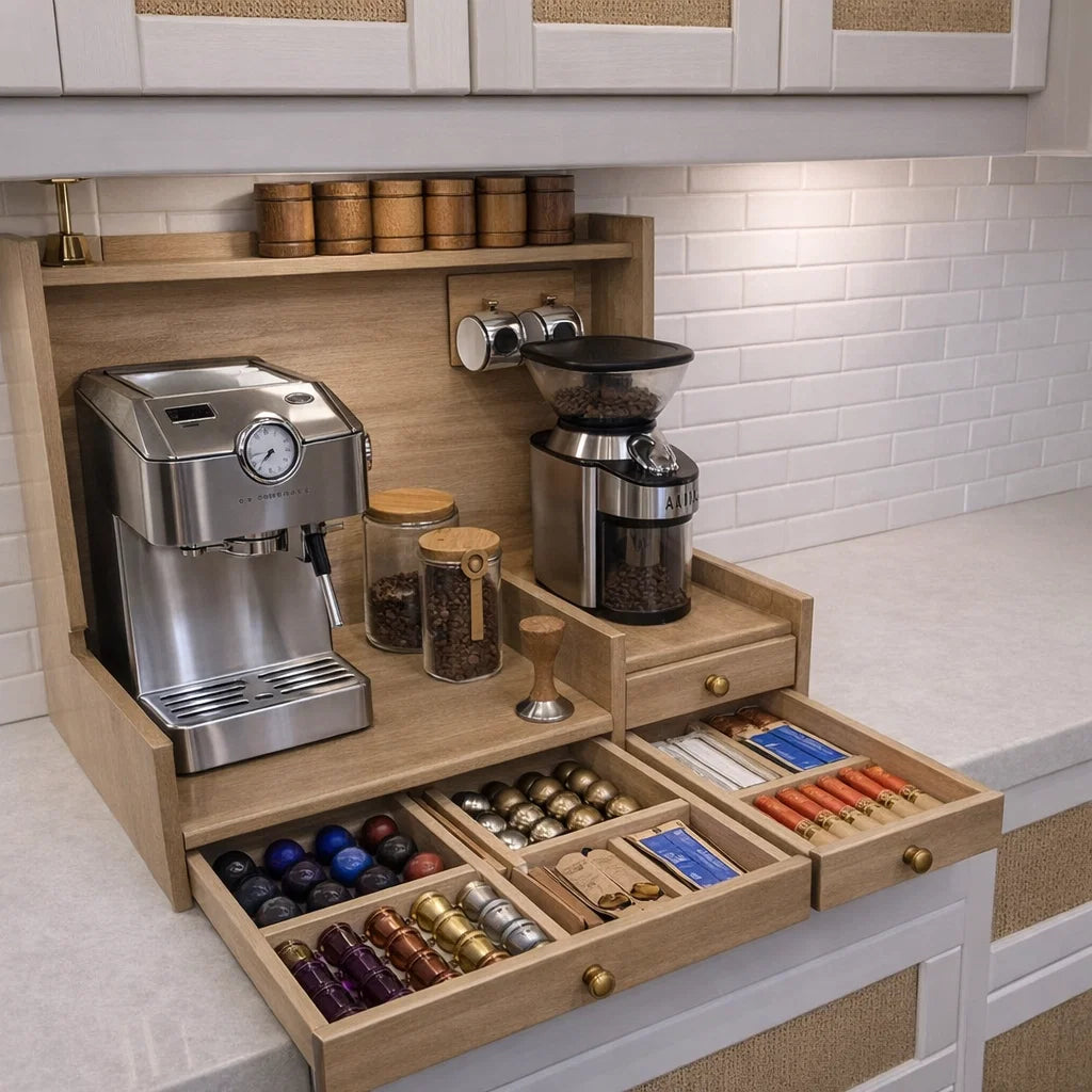 régulateur de machine à café en bois