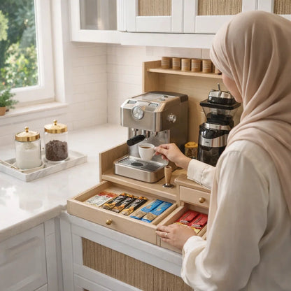 régulateur de machine à café en bois