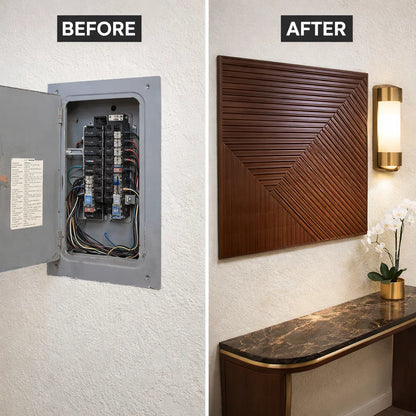Transformez un boîtier électrique, défaut visible en un élément décoratif luxueux 50×50 cm
